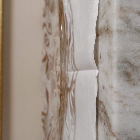 Crate & Barrell Baroque Ind 14.5" Round Platter Inset with Gold - Picture 3 of 10